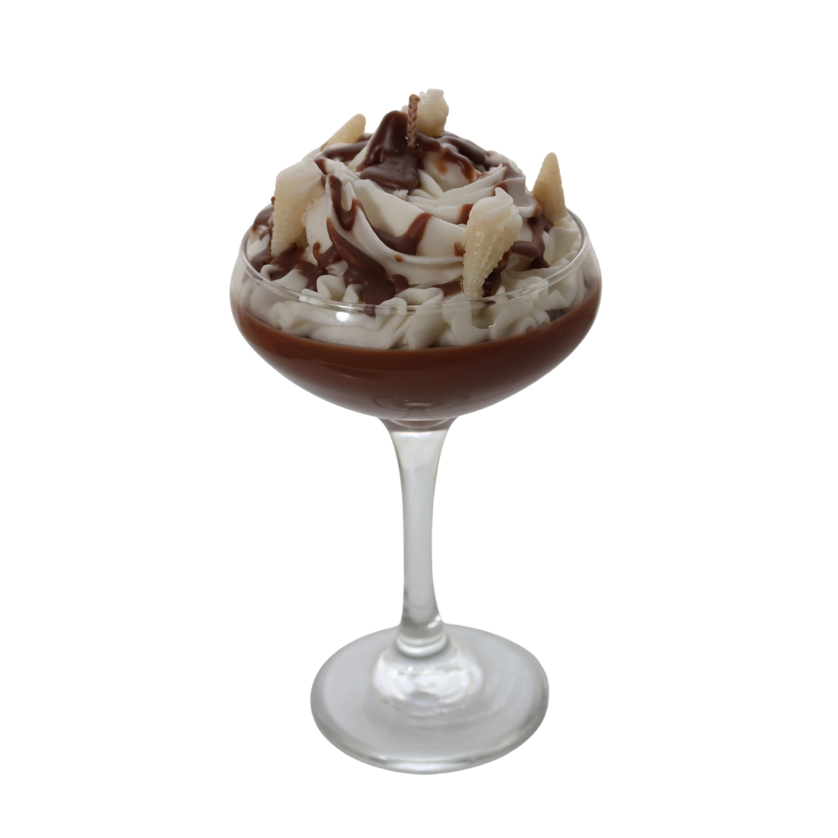 Chocolate Vanilla Ice Cream Dessert Martini Candle