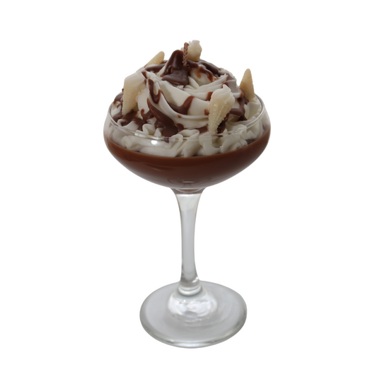 Chocolate Vanilla Ice Cream Dessert Martini Candle