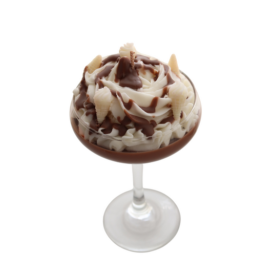 Chocolate Vanilla Ice Cream Dessert Martini Candle