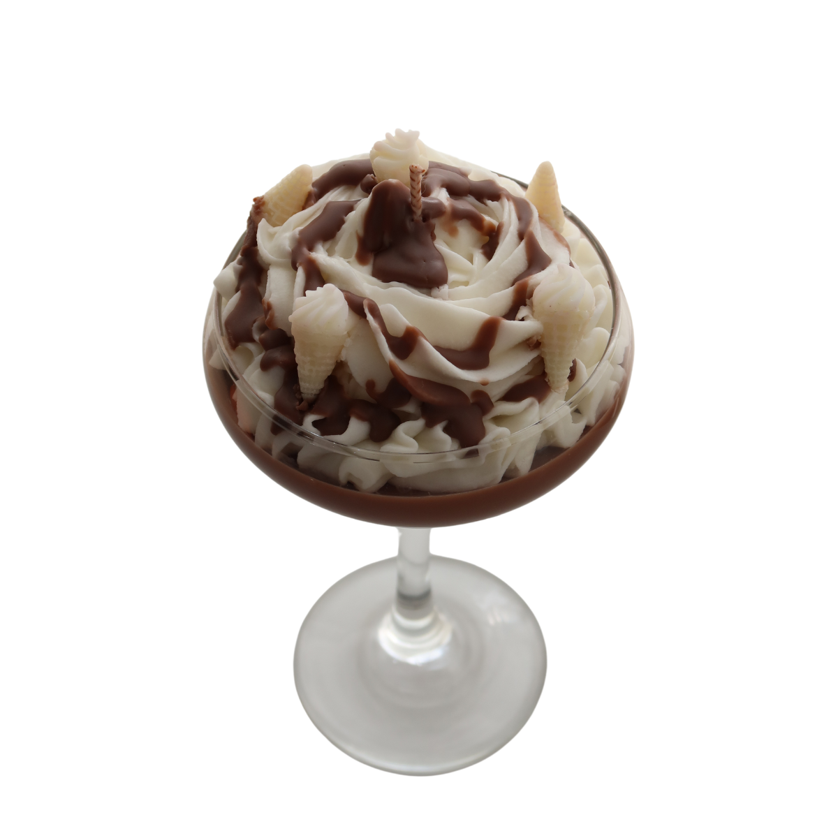 Chocolate Vanilla Ice Cream Dessert Martini Candle