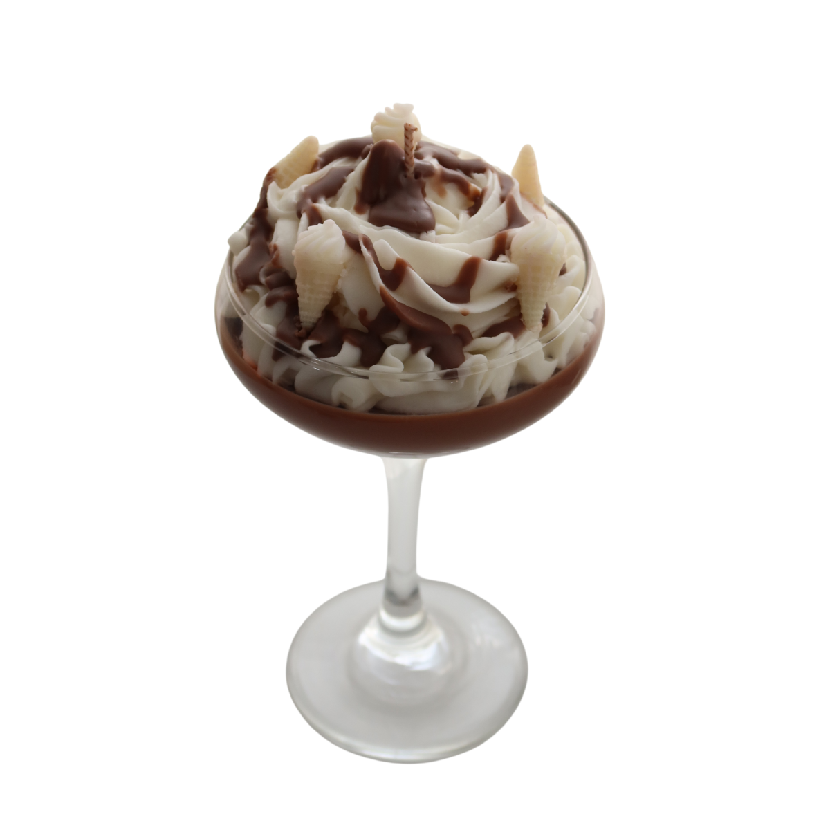 Chocolate Vanilla Ice Cream Dessert Martini Candle
