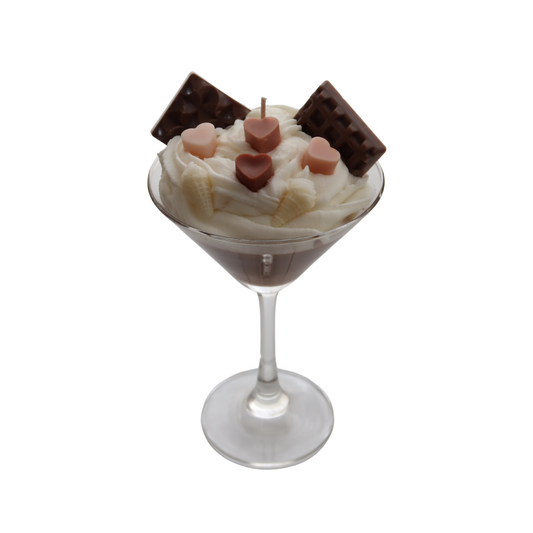 Heart Chocolate Dessert Martini Candle
