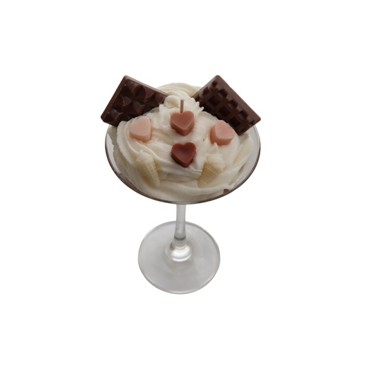 Heart Chocolate Dessert Martini Candle